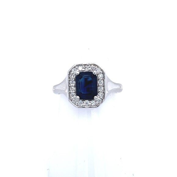 Natural Sapphire Diamond Ring 6.25 14k W Gold 1.82 TCW Certified $4,950 216683 - Picture 1 of 8